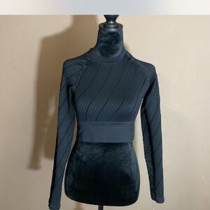 Prozis Black Ribbed Long Sleeve Bodysuit